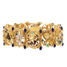 Astrological Enamel Gemstone Bracelet