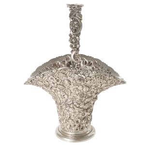 Rare Schofield Sterling Repousse Flower Basket $3,200