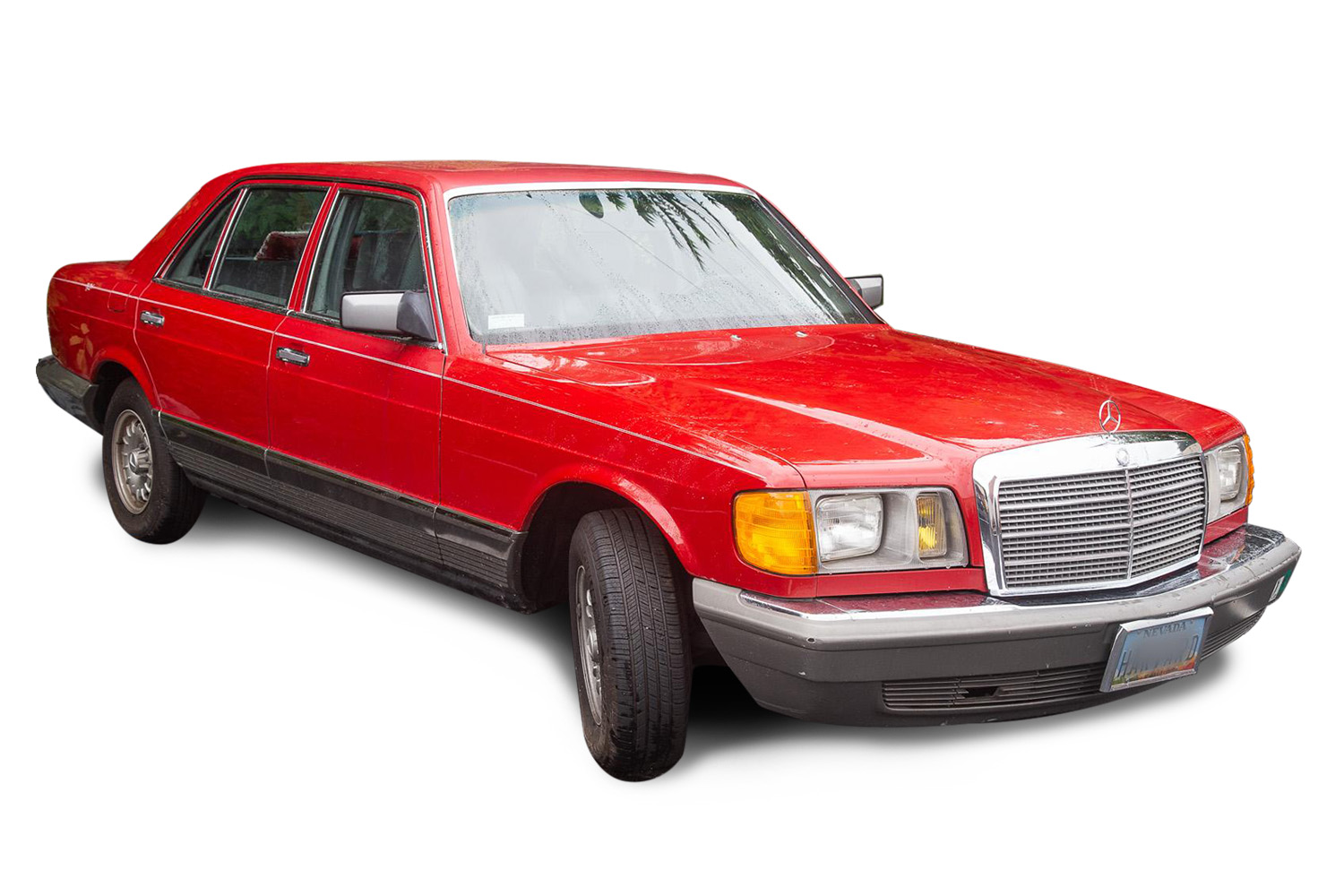 A 1983 MERCEDES-BENZ RED 380 SEL