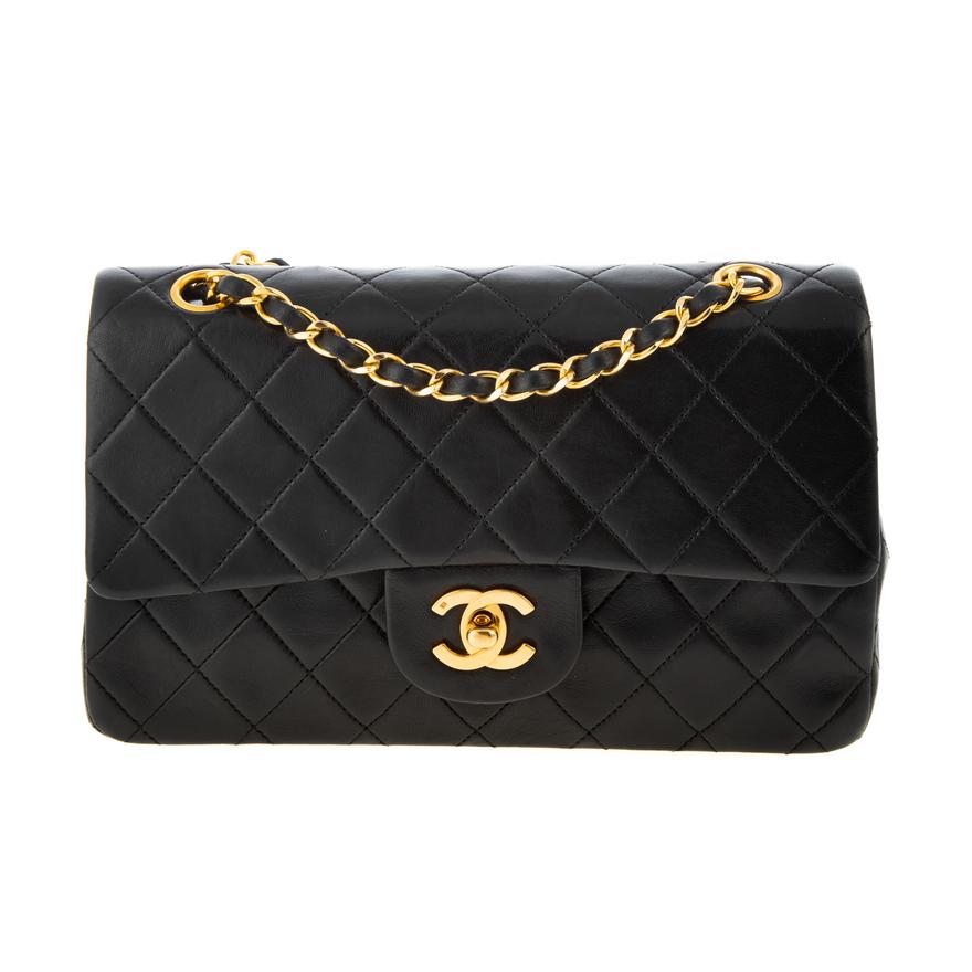 A SMALL CHANEL DOUBLE FLAP BAG